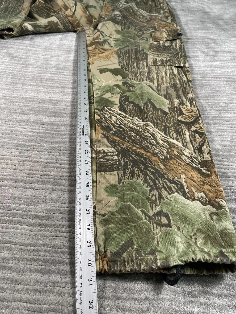Liberty Pants Mens Large 38x31 Green Camo Cargo Adjustable Waist Hunting USA